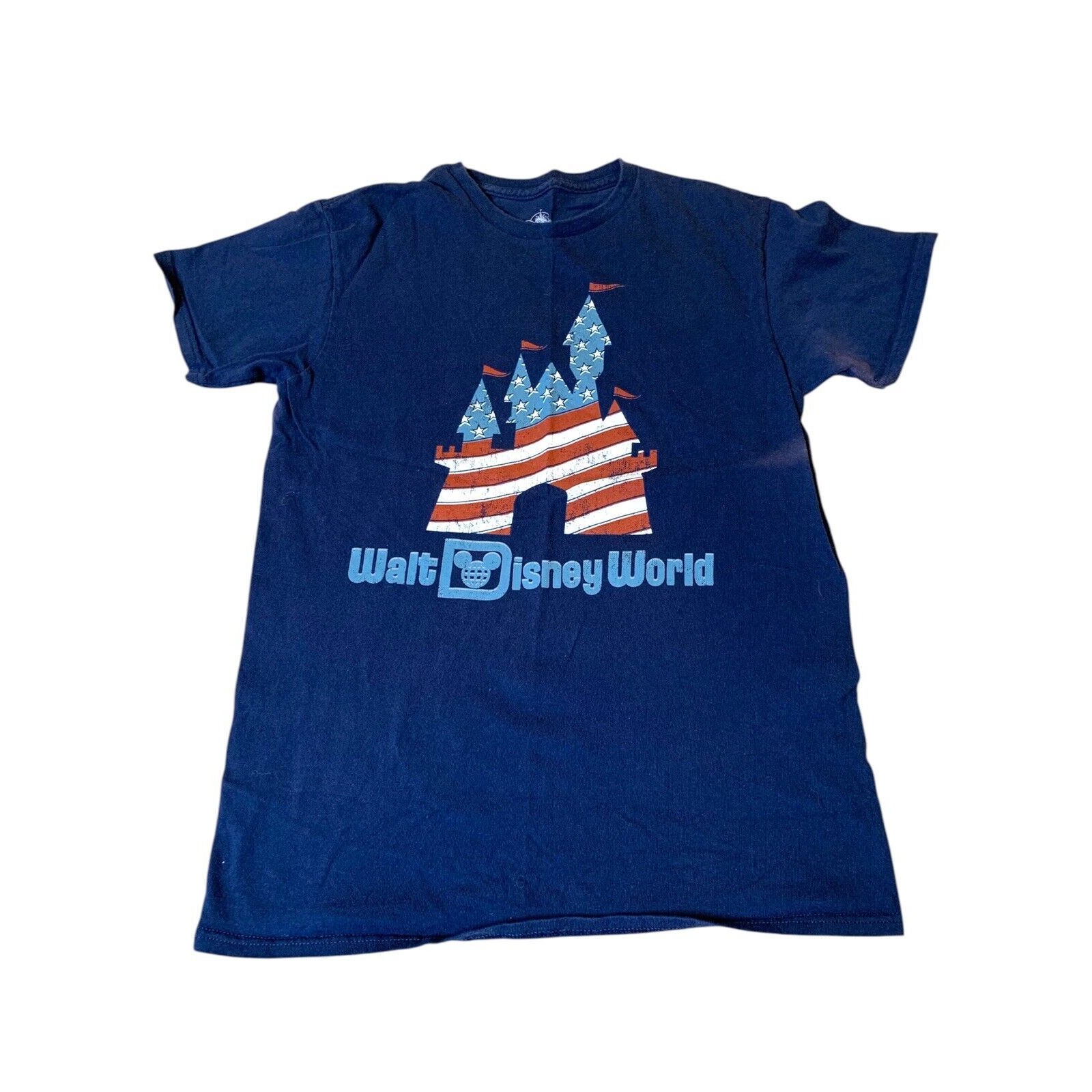 Walt Disney World Patriotic 4th Of July Red/White/Blue T-Shirt, Women's S, Flaws